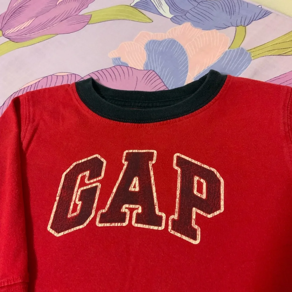 EUC Baby Gap Red long Sleeves Tee With big Gap letters playtime Favorites